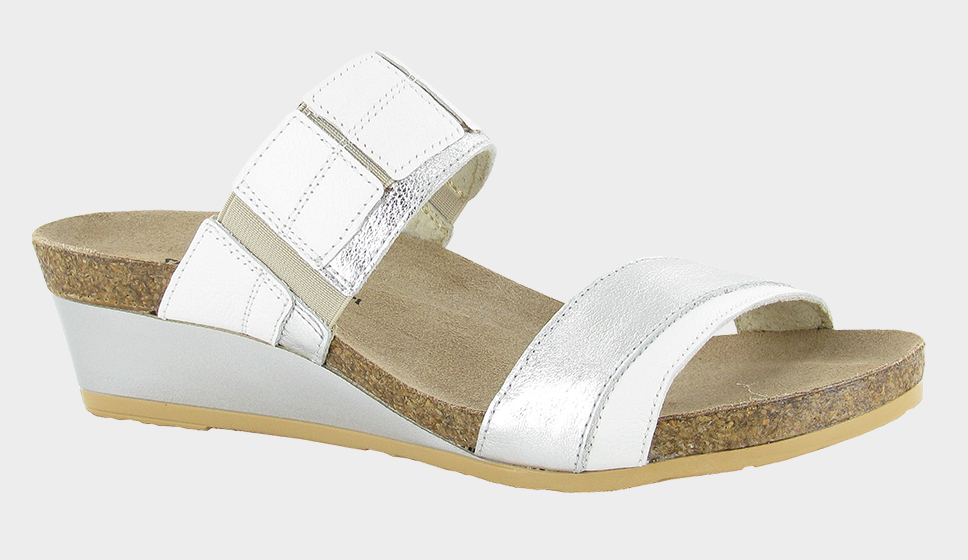 Naot Royalty: Soft White Lthr/Soft Silver Lthr